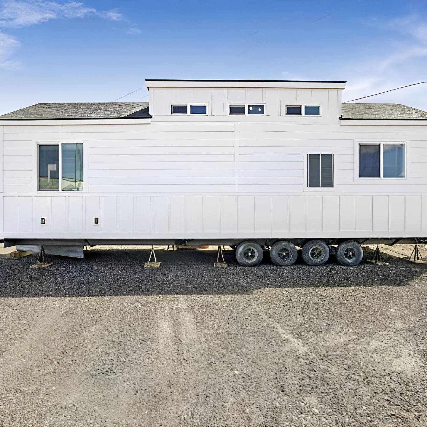 Portable home under a blue sky