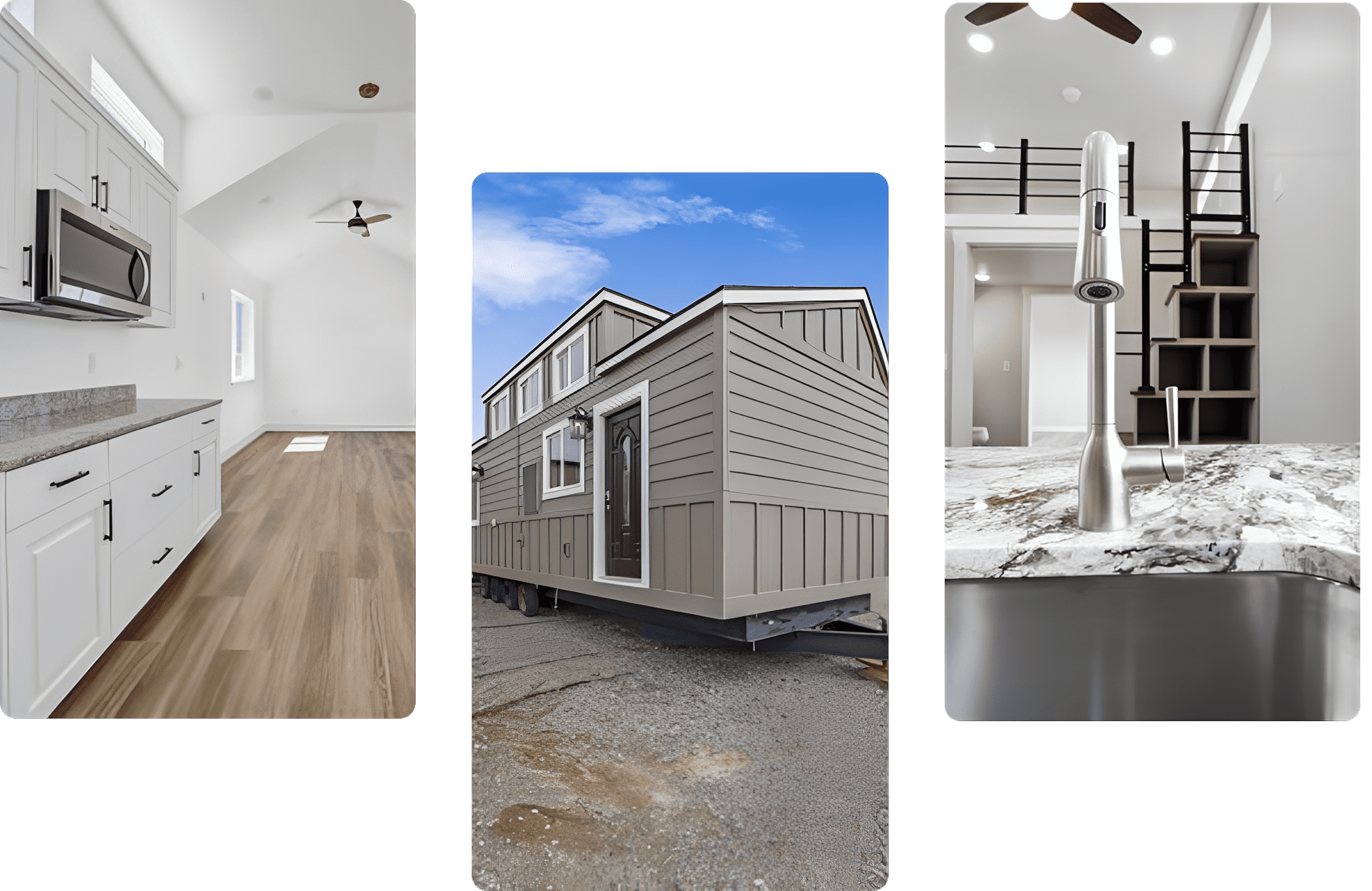 Modern tiny house interior and exterior